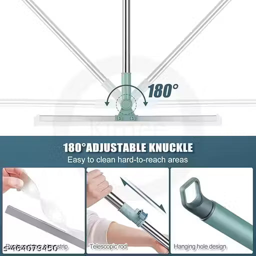 Multifunctional Magic Broom Sweeper | Detachable Indoor Cleaning Broom | Silicone Floor Squeegee Broom with Extended Handle | 180-Degree Rotatable Wiper (2 in 1)