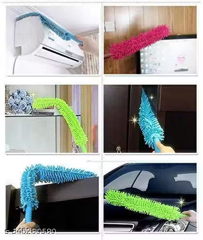 Fan Cleaner Brush with Long Rod Flexible Fan Cleaning Mop Microfiber Dust Cleaner Foldable Duster for Home Cleaning Microfiber Duster for Cleaning of Home, Kitchen, Car, Ceiling, Multi-Color
