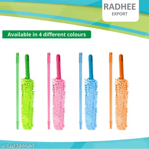 Fan Cleaner Brush with Long Rod Flexible Fan Cleaning Mop Microfiber Dust Cleaner Foldable Duster for Home Cleaning Microfiber Duster for Cleaning of Home, Kitchen, Car, Ceiling, Multi-Color