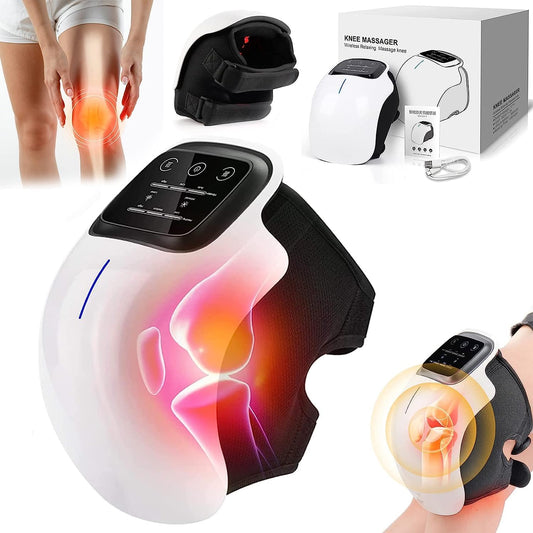 Abgrow Knee Massager with Heat, Infrared & Vibration Therapy for Joint Pain Relief, Arthritis & Cramps – Rechargeable Smart Knee Physiotherapy Machine for Men & Women