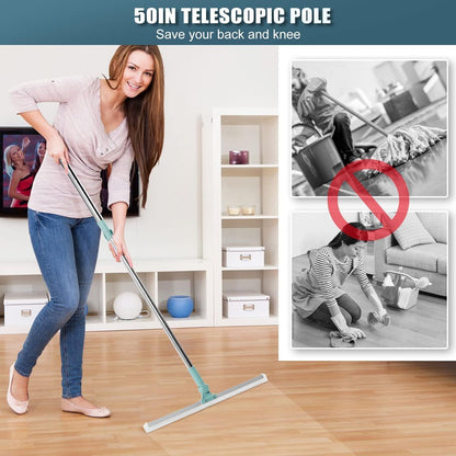 Multifunctional Magic Broom Sweeper | Detachable Indoor Cleaning Broom | Silicone Floor Squeegee Broom with Extended Handle | 180-Degree Rotatable Wiper (2 in 1)