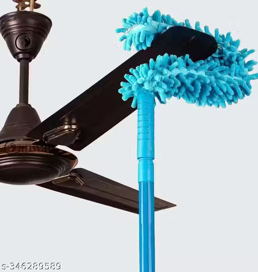 Fan Cleaner Brush with Long Rod Flexible Fan Cleaning Mop Microfiber Dust Cleaner Foldable Duster for Home Cleaning Microfiber Duster for Cleaning of Home, Kitchen, Car, Ceiling, Multi-Color